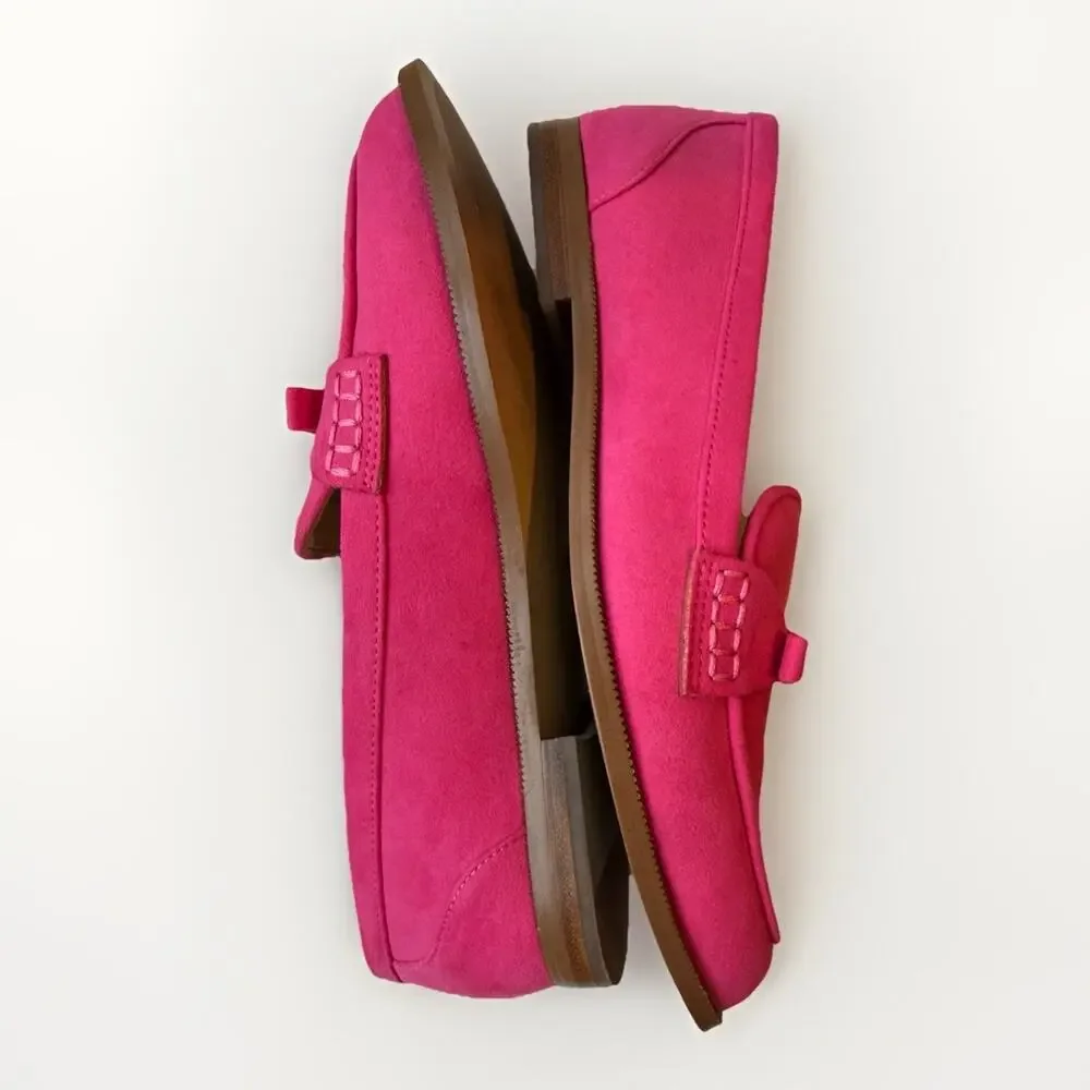 J.Crew Sweet Fuchsia Sueded Bow Loafers - Size 9 - Style CF737